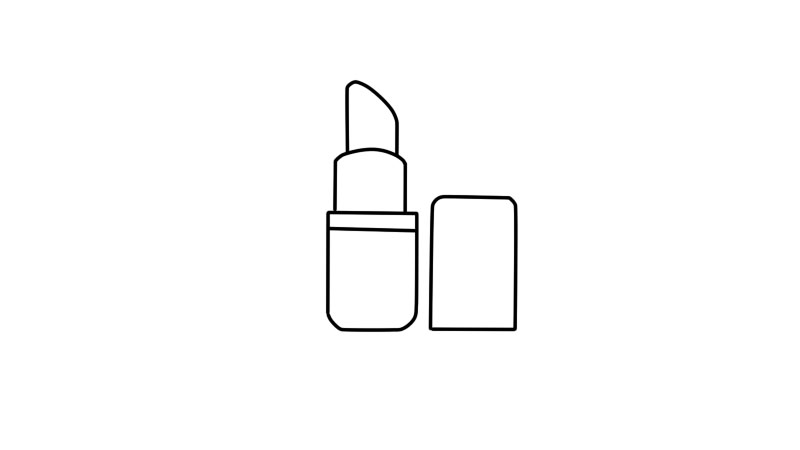 口红简笔画教程  口红简笔画步骤