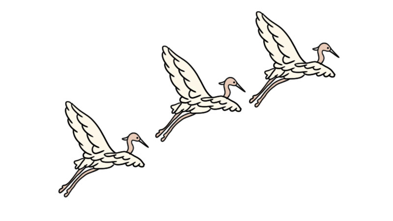 一行白鹭上青天简笔画