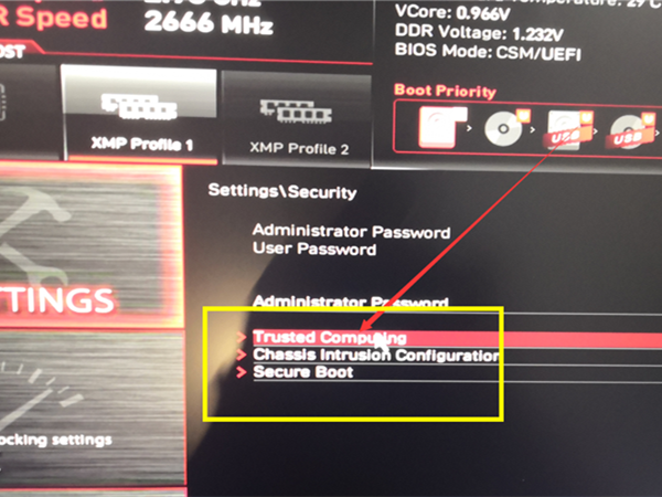 微星tpm2.0怎么开