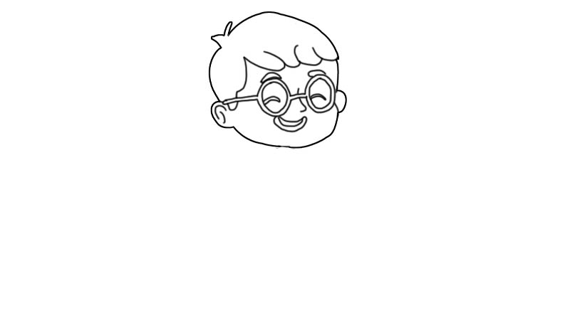 带游泳圈的小男孩简笔画画法  带游泳圈的小男孩简笔画步骤